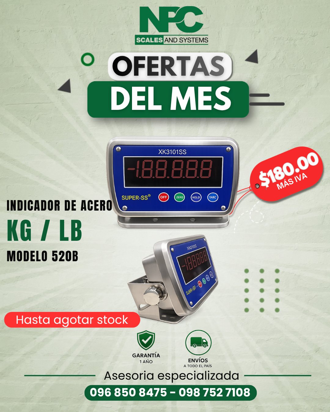 Indicador de acero 520B (kg/lb)
