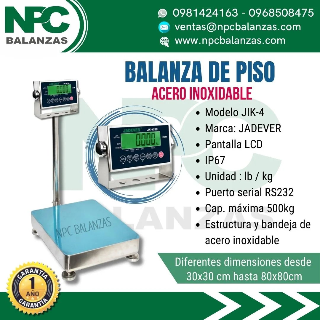 Balanza de piso Jadever JIK-4 · 500 kg