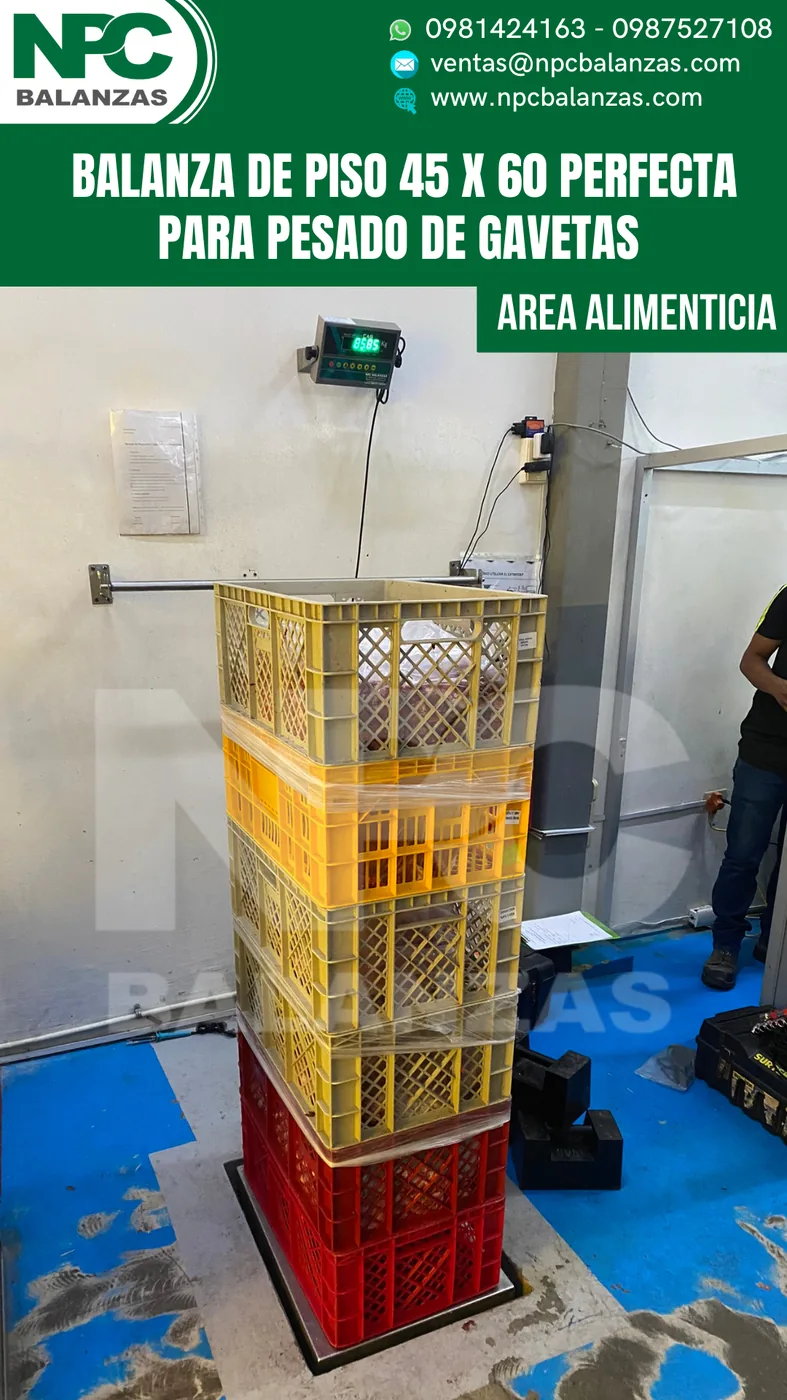 Balanza de piso 45x60 cm para gavetas · 300 kg