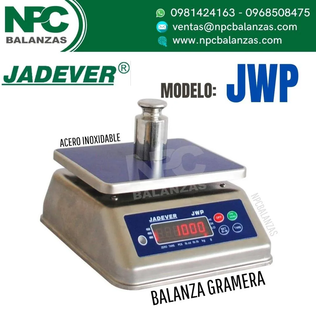 Balanza gramera de acero Jadever JWP · 30 kg