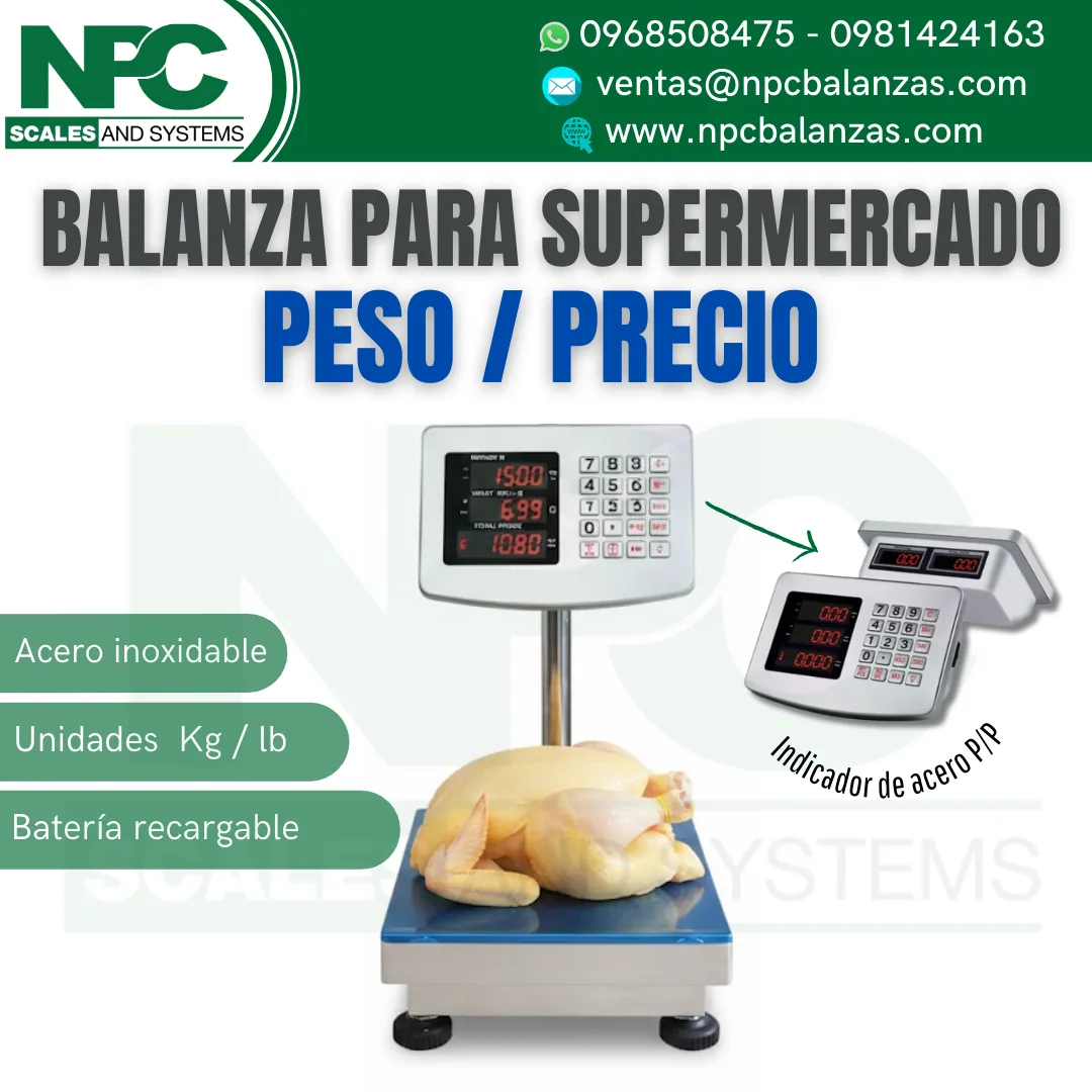 Balanza peso/precio para supermercado
