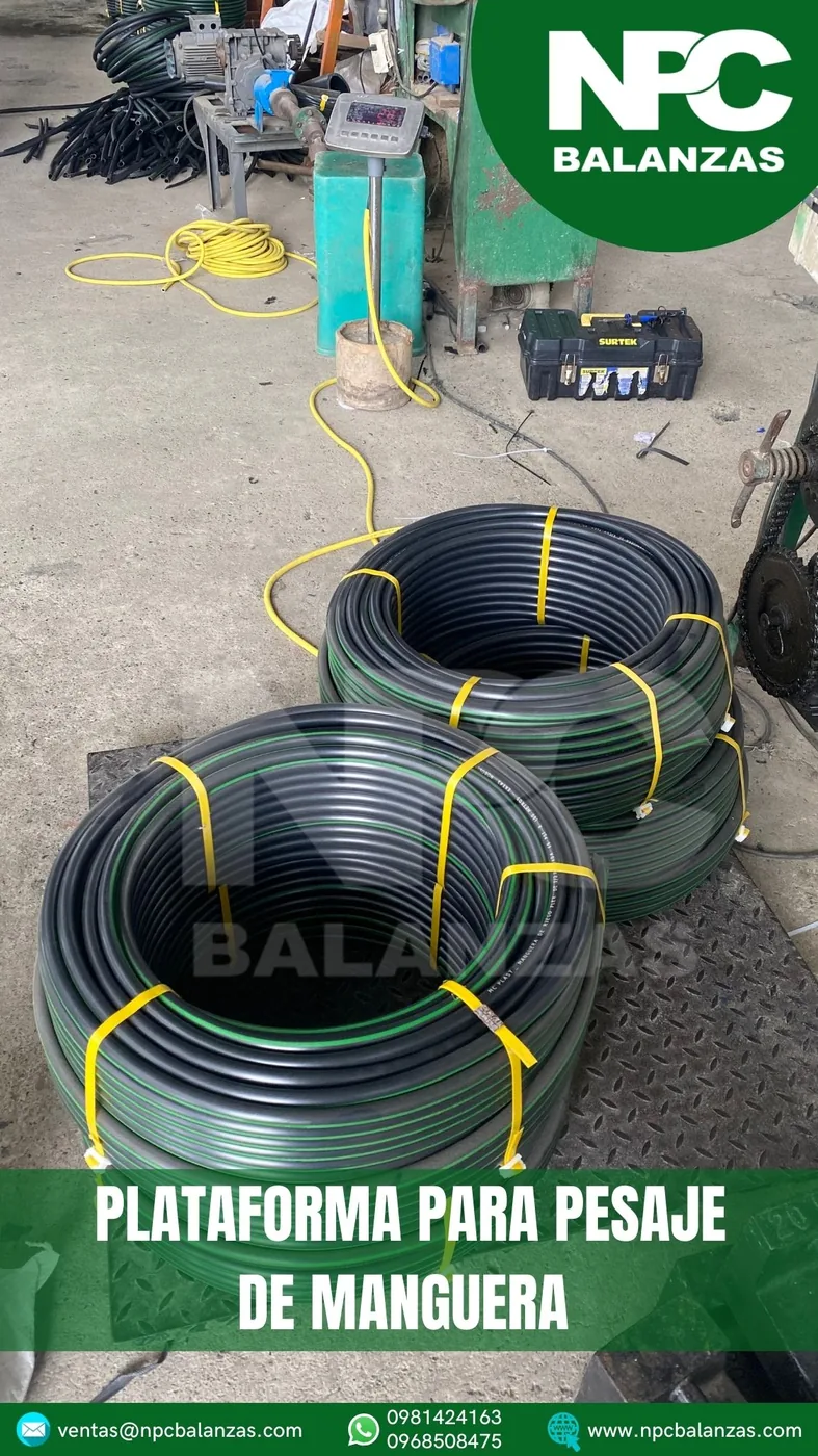 Plataforma para pesaje de manguera