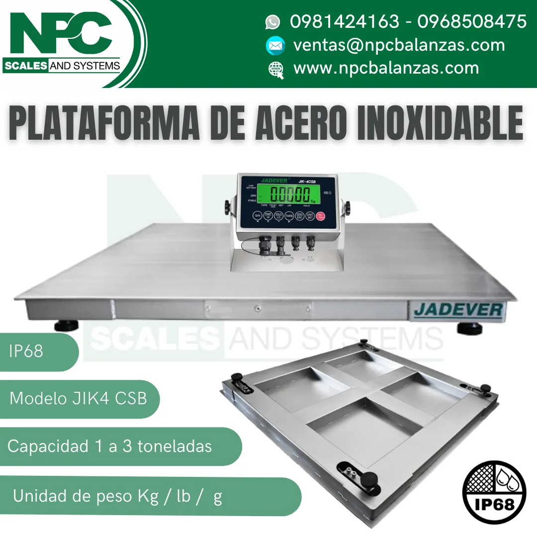 Plataforma de acero inoxidable IP68 · 2 t
