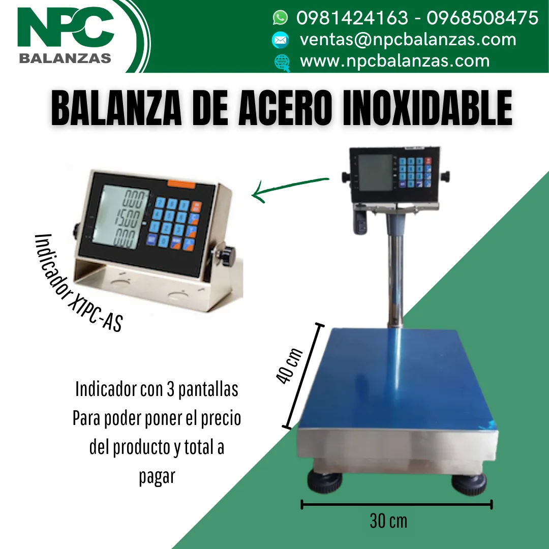 Balanza de acero inoxidable con indicador X1PC